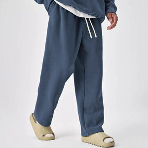 Men's Solid Color Drawstring Elastic Waist Straight Leg Sweatpants