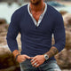 Men's Double V Neck Casual Long Sleeve T-Shirt