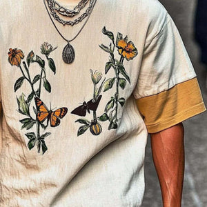 Men's Printed Round Neck Short Sleeve T-Shirt