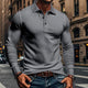 Men's Casual Elastic Long Sleeve POLO Shirt
