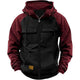 Men's Casual Colorblock Raglan Sleeve Hooded Sweatshirt Jacket