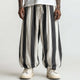 Men's Black And White Wide Striped Casual Trousers