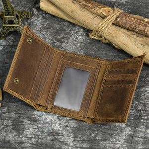 Men's Vintage Trifold Casual Genuine Leather Wallet