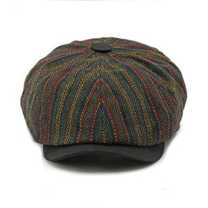 Men's Vintage Bohemian Striped Newsboy Hat