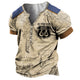 Men's 3D Digital Printing Street Trend 7-Button Cardigan Short Sleeve T-Shirt