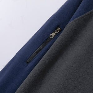 CONTRAST COLOR FLEECE RAGLAN ZIPPER POCKET SWEATSHIRT
