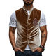 Men's Spring Fashion Retro Embroidered Velvet Slim Stand Collar Vest