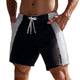 Men's Summer Black And White Stitching Casual Lace-Up Shorts