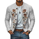 Men's Casual Linen Embroidered Stand Collar Single Breasted Slim Fit Jacket