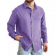 Men's Solid Long Sleeve Lapel Shirt