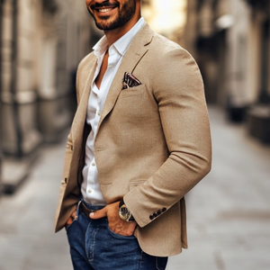 Men's Fashion Notch Lapel Two Buttons Casual Blazer