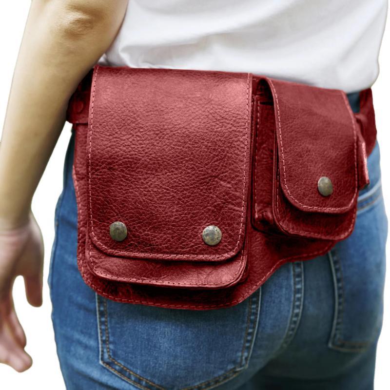 Men's Classic Vintage Adjustable PU Leather Belt Shoulder Bag