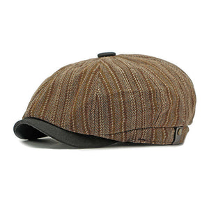 Men's Vintage Bohemian Striped Newsboy Hat