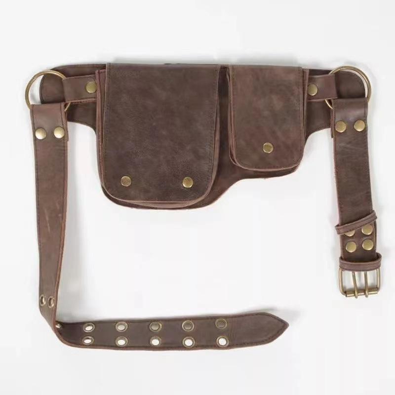Men's Classic Vintage Adjustable PU Leather Belt Shoulder Bag