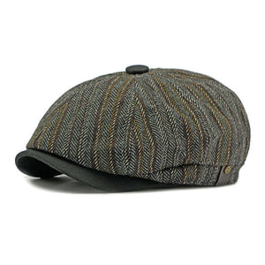 Men's Vintage Bohemian Striped Newsboy Hat