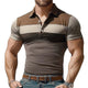 Men's Summer Comfortable Stretch Polo Neck Colorblock T-Shirt