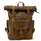 Men's Vintage Contrast Waterproof Canvas Multi-Pocket Backpack