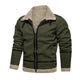 Men's Vintage Suede Lambswool Warm Lapel Zipper Loose Jacket