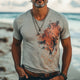Men's Comfortable And Fashionable Printed Stretch Slim Fit T-Shirt
