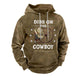 Men's Vintage Print Zip-Up Hoodie