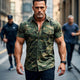Men's Outdoor Camouflage Print Short Sleeve Shirt