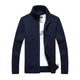 Men's Casual Stand Collar Zipper Slim Fit Knit Cardigan