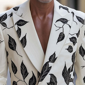 Men's Spring Fashion Thin Printed Suit Jacket