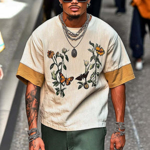 Men's Printed Round Neck Short Sleeve T-Shirt