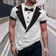 Men's Casual Bow Tie Printed Round Neck Short Sleeve T-Shirt