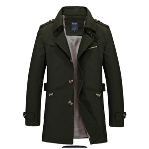 Men's Mid-length Lapel Trench Coat