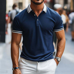 Men's Retro Casual Breathable Short-sleeved Polo Shirt