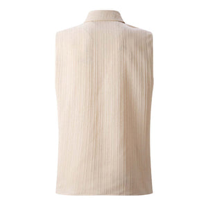 Men's Solid Color Lapel Pullover Tank Tops