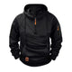 Men's Solid Zip-Up Hoodie Raglan Sleeve Sweatshirt