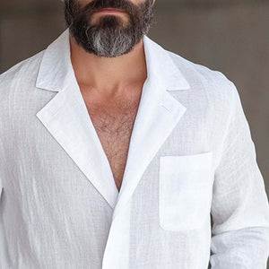 Men's Cotton And Linen Loose Thin Blazer