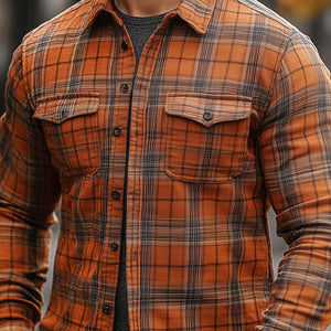 Men's Early Spring Retro Plaid Long Sleeve Shirt