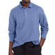 Men's Casual Solid Color Button Lapel Long Sleeve Polo Shirt