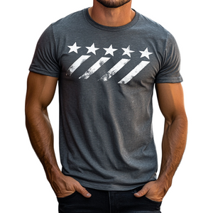 Men's Retro Casual Geometric Print Round Neck Outdoor Short Sleeve T-Shirt