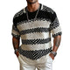 Men's Contrast Knitted Round Neck Half Sleeve Sweater T-Shirt