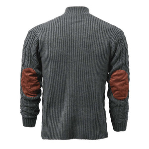 Men's Vintage Stand Collar Knitted Cable Sweater