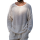 Men's Casual Fashion Round Neck Breathable Mesh Long Sleeve T-shirt