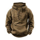 Men's Casual Outdoor Solid Color Lace-up Kangaroo Pocket Long Sleeve Hoodie