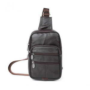Men's Vintage Casual Leather Zipper Crossbody Messenger Bag