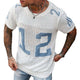 Men's Sport Lettering Jacquard Crew Neck Short Sleeve Sweater T-Shirt