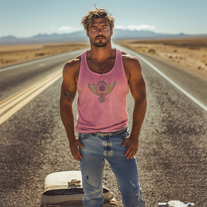 Men's Classic Casual American Retro Embroidered Knit Tank Top