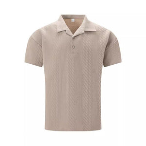 Men's Jacquard Texture Short-Sleeved Polo Shirt