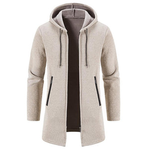Men's Fleece Chenille Solid Color Knitted Cardigan