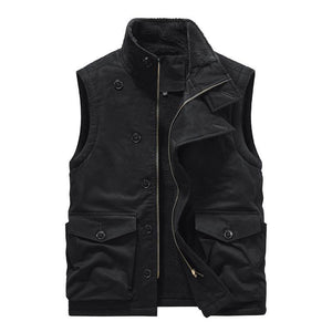Men's Retro Casual Hunting Suits Plus Velvet Single Breasted Vest