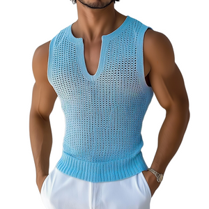 Men's Retro Casual Knit V-Neck Tank Top