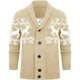 Men's Elk Jacquard Knit Cardigan Jacket