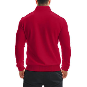 Men's Casual Zipper Stand Collar Solid Color Sweatshirt